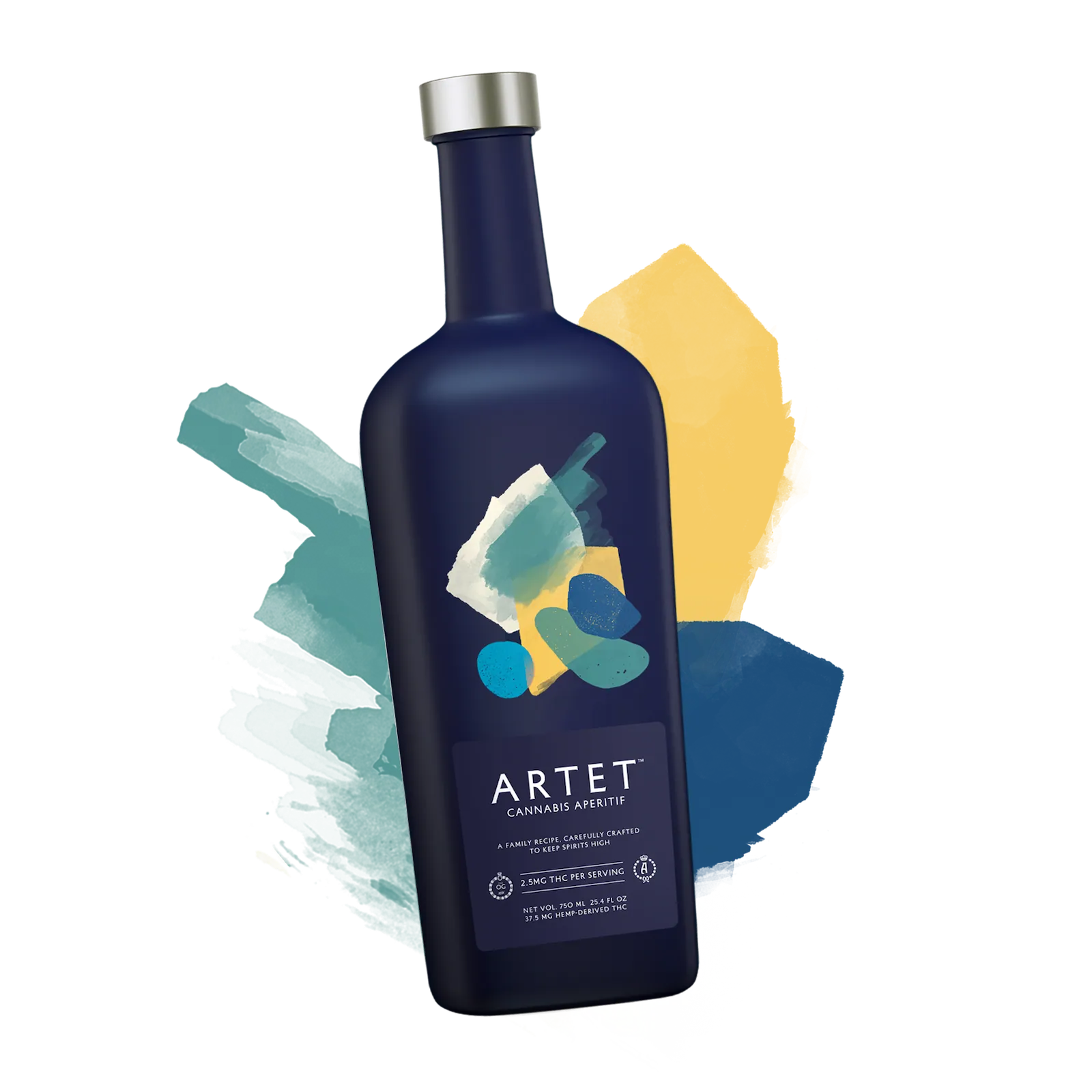 Blue bottle with 'Artet' branding